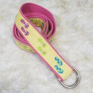 Summer Vacation Belt FlipFlop Print Sm/Med Sandals Beach Bright Barbie Core